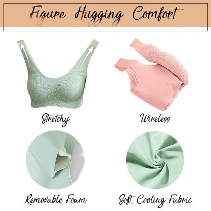 Side view of the Women's 5D Wireless Contour Lift Bra, highlighting contour and lift