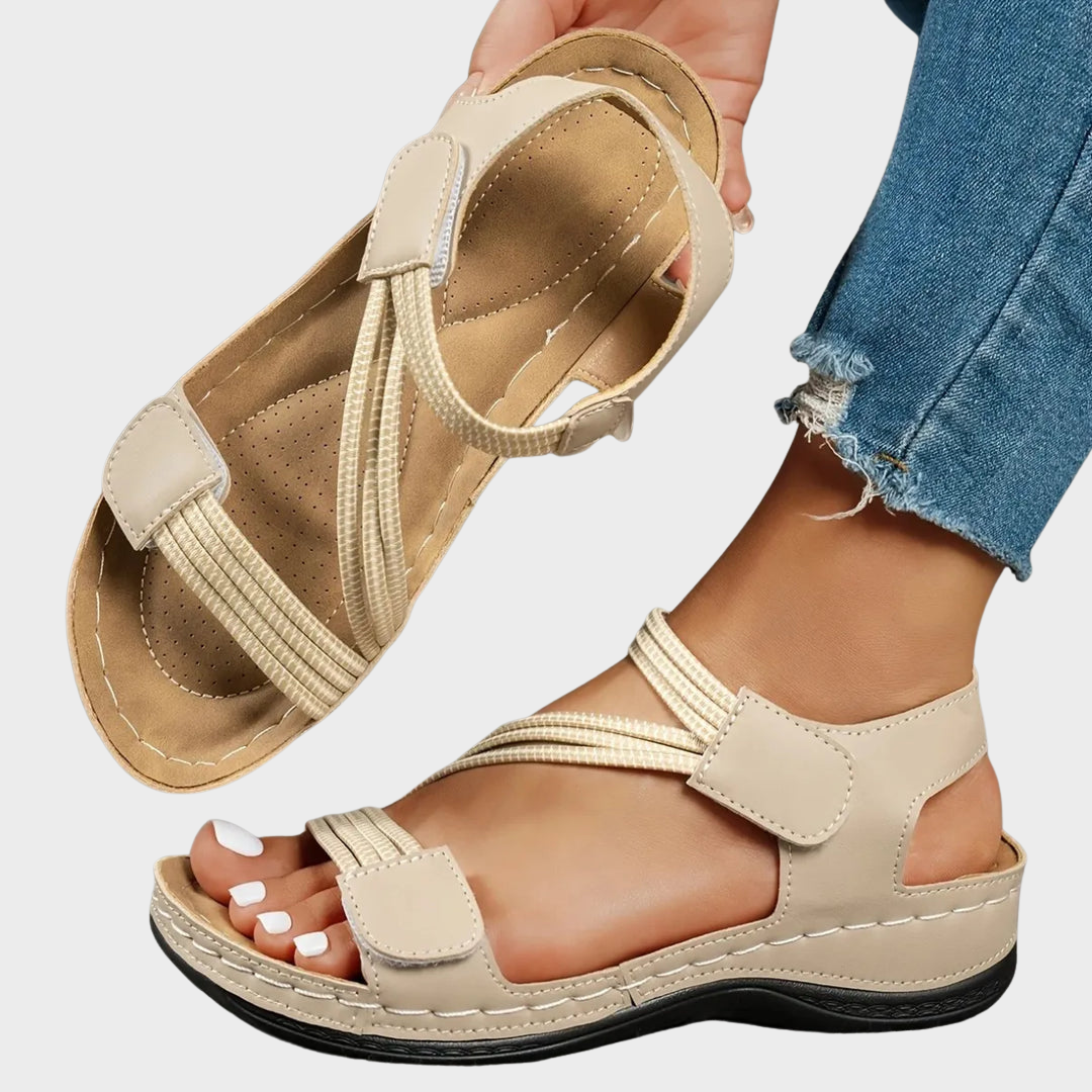 Women's adjustable comfort sandals with elastic straps, perfect for casual summer wear.