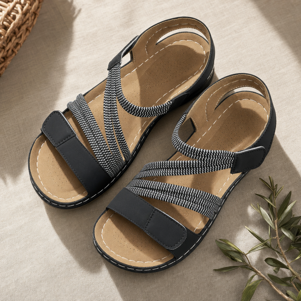 Supportive women's adjustable comfort walking sandals, great for everyday casual wear.