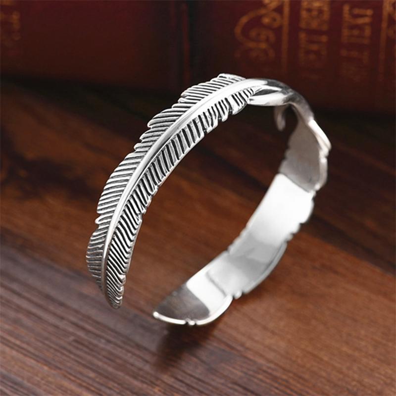 Silver tone feather bracelet, adjustable for women, spiritual gift, elegant fashion wear
