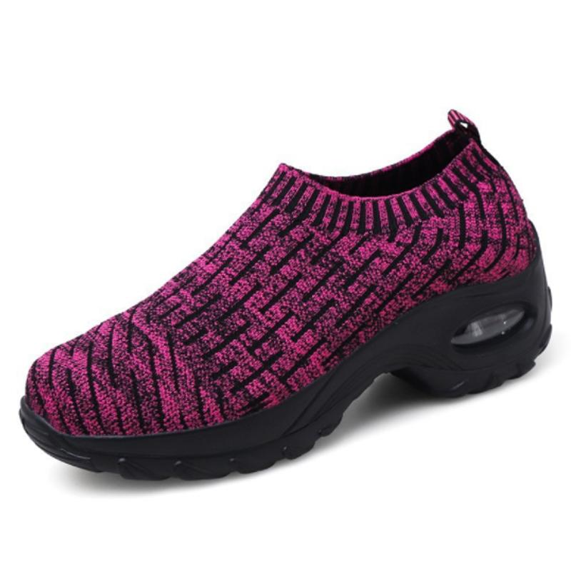 Stack of Arch Support Comfort Walking Shoes in various colors, promoting foot health