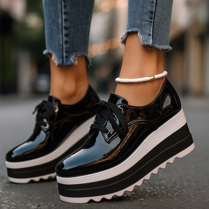 Comfortable women's orthopedic platform shoes, stylish for daily wear or work, providing excellent arch support.