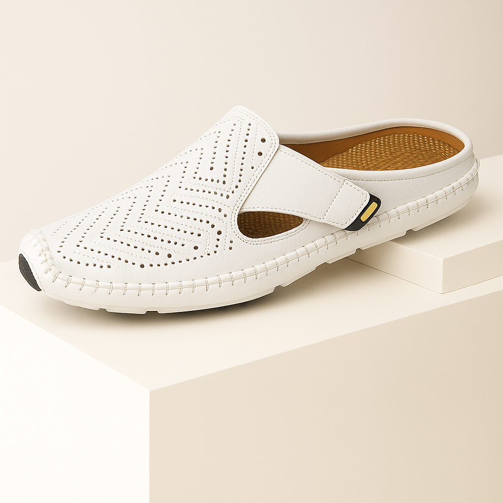 Comfortable black leather slip-on mules for women, ideal as fashion footwear for warmer seasons.