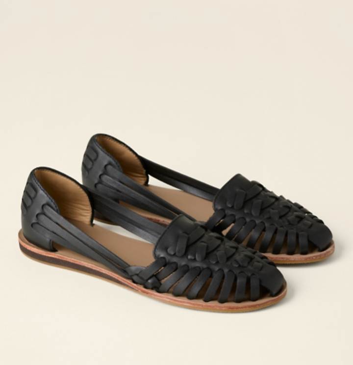Women's black open-toe comfort sandals, perfect for casual spring and summer wear.