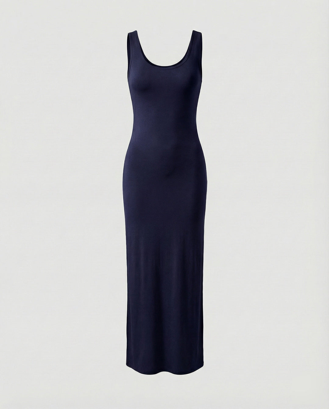 Women's summer scoop neck sleeveless bodycon maxi dress, casual yet chic, perfect for warm weather fashion.