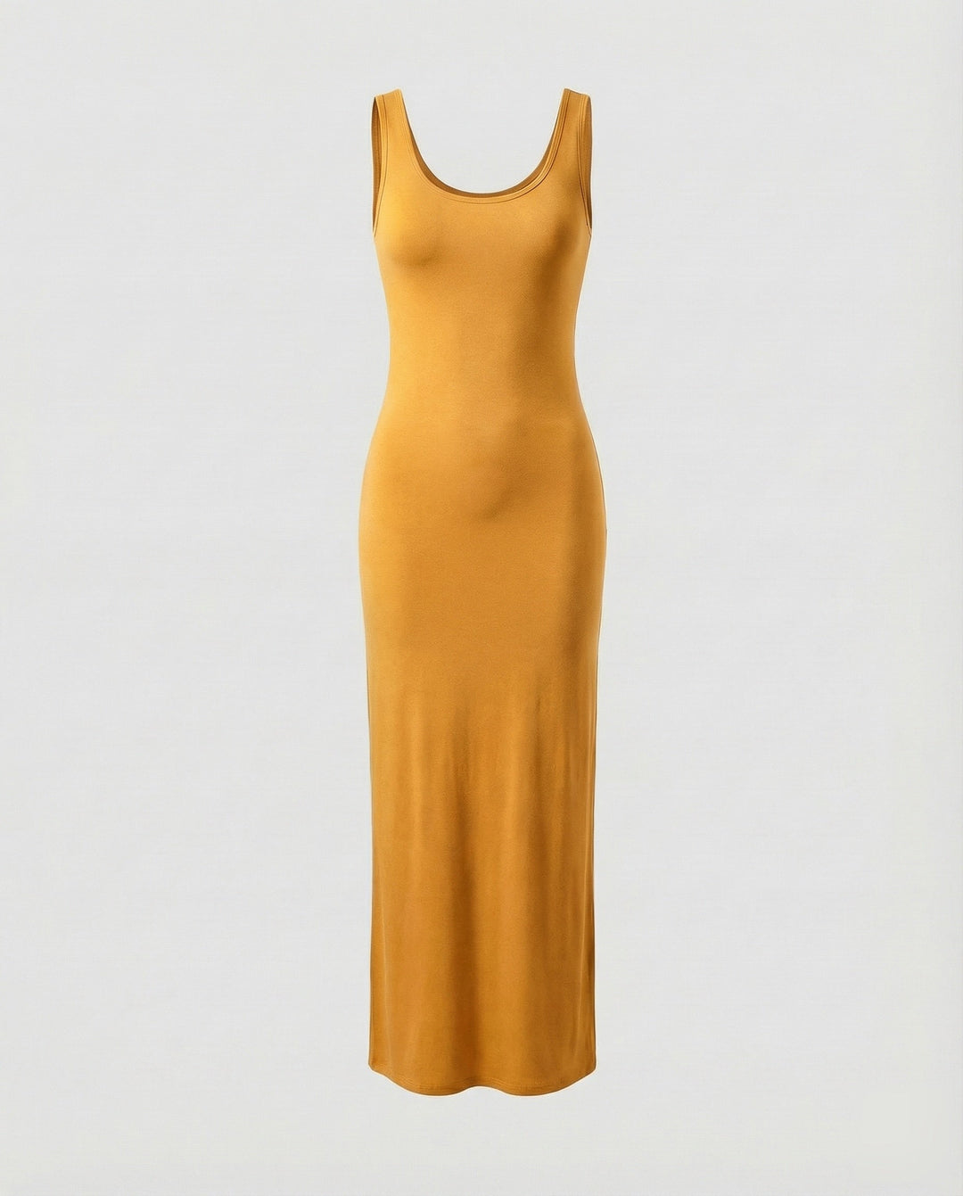 Casual women's scoop neck sleeveless bodycon maxi dress, comfortable & chic for everyday summer wear.