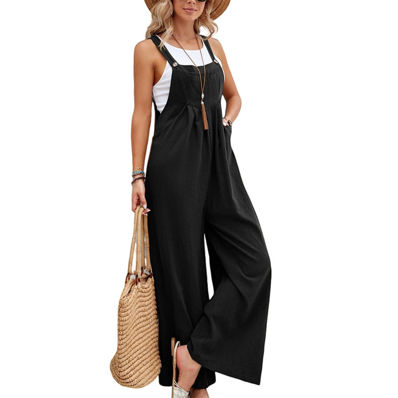 Pink retro-style women's dungarees, chic loose fit, perfect for casual urban everyday wear.