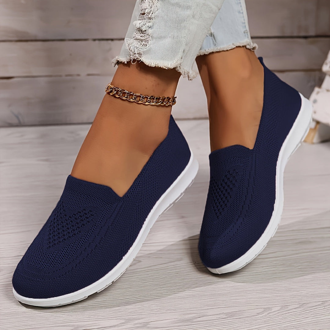 Slip-on women's flatform loafers, breathable fabric for ultimate comfort & easy everyday wear.