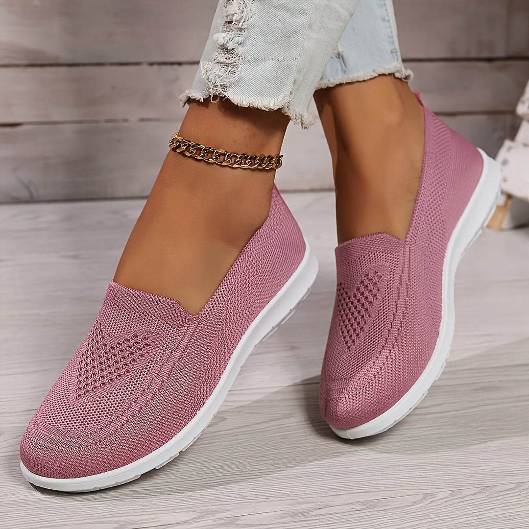 Summer-ready women's breathable flatform loafers, round toe design for casual & comfortable wear.