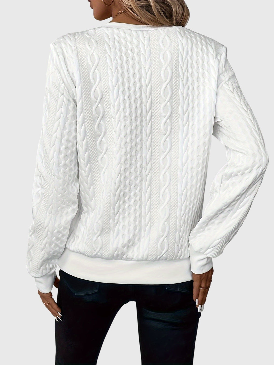 Modern fit women's cable knit quarter-zip sweater, a comfortable and chic pullover.