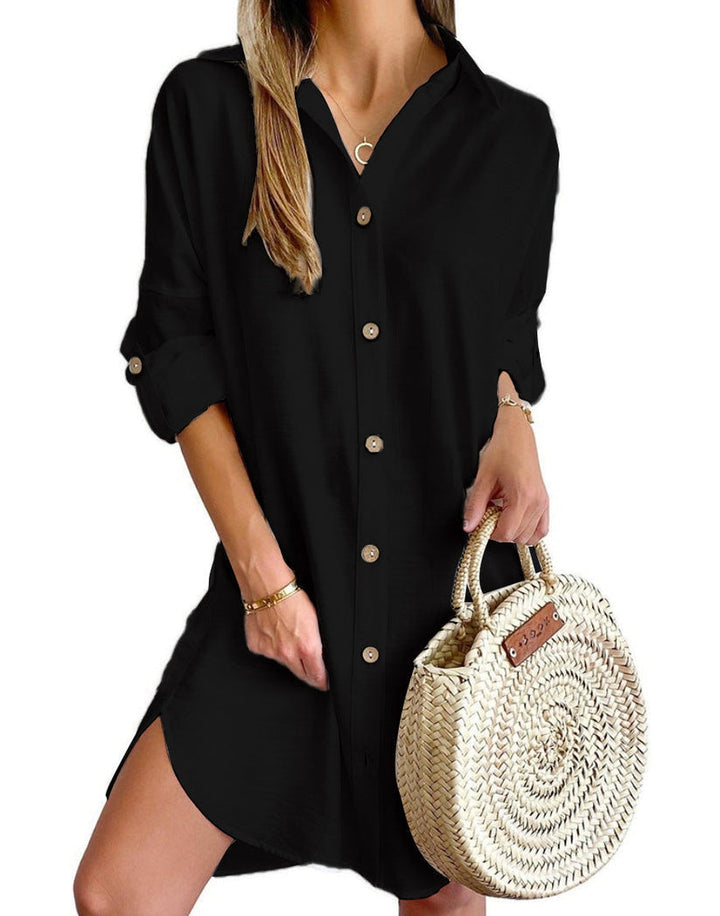 Shop women's versatile button-down shirt dress, perfect for any casual summer occasion. Easy wear.