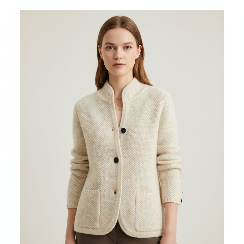 Stylish women's button-front jacket for everyday wear. Relaxed fit outerwear, ideal for spring & fall layering.