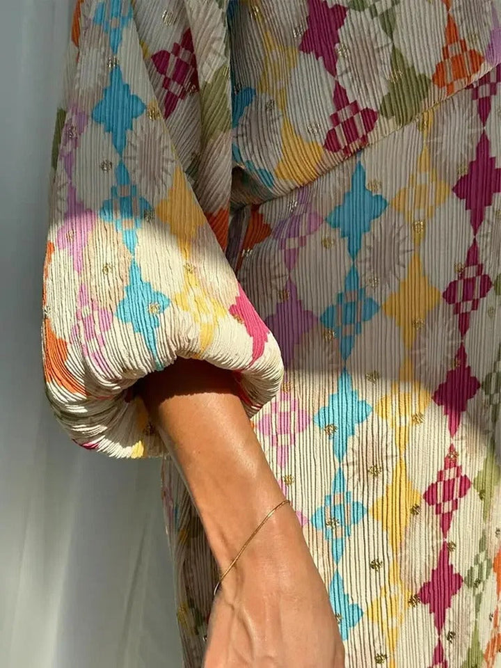 Women's colorful two-piece casual spring outfit, perfect for everyday comfortable wear