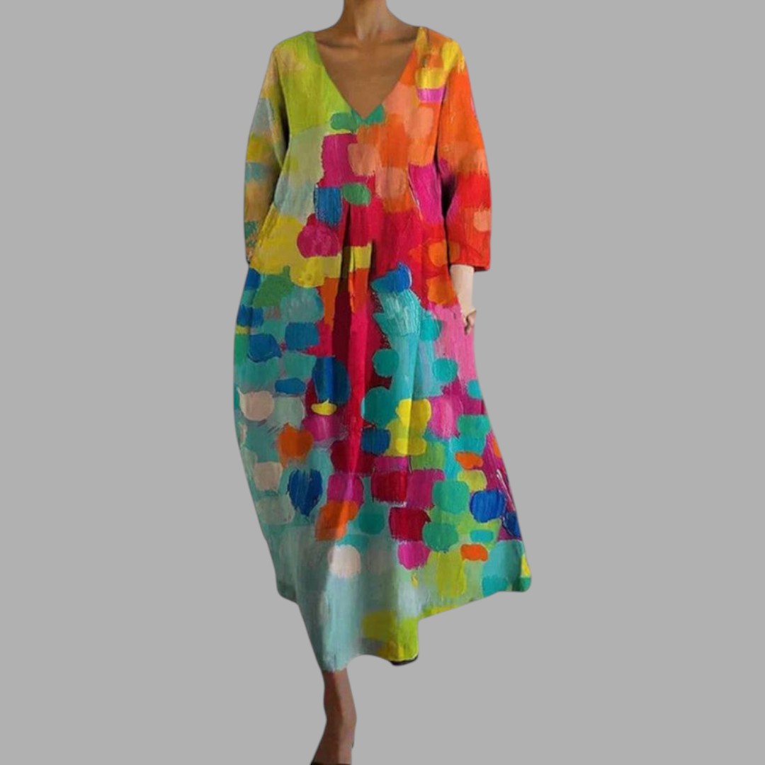 Women's casual floral printed dress, vibrant for summer everyday wear, offering all-day comfort and versatile style.