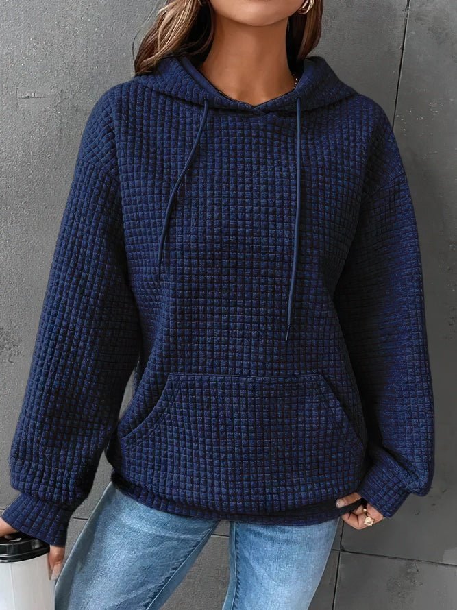 Lightweight women's pullover hoodie with drawstring for spring casual wear