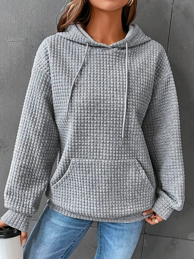 Comfortable long sleeve women's hooded top, ideal for everyday spring style