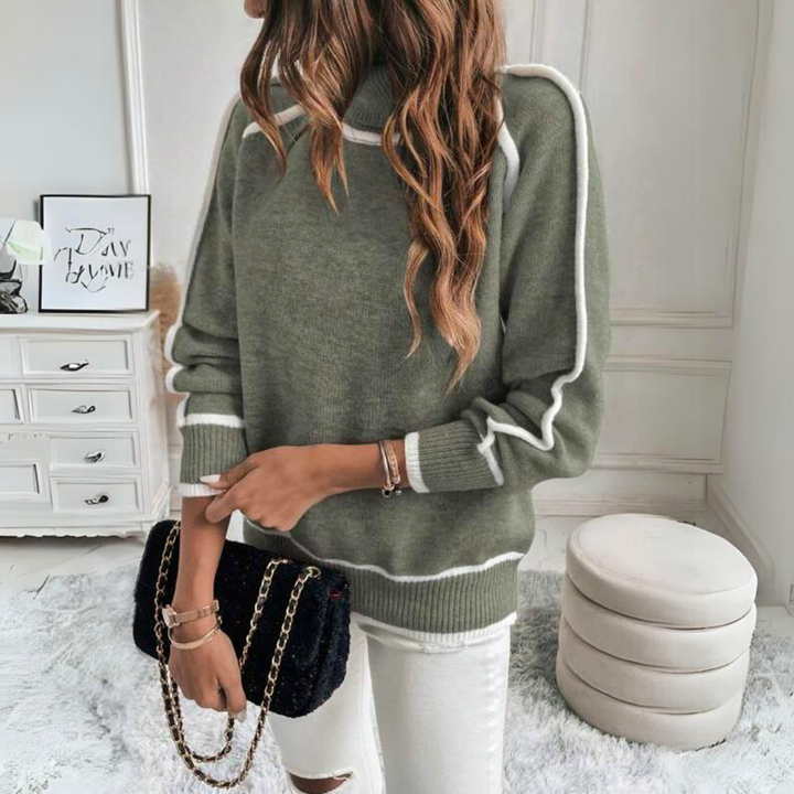 Soft knit long sleeve pullover sweater for women, ideal for spring fashion and layering