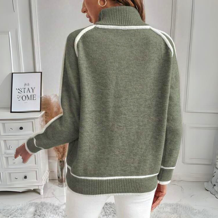 Stylish women's casual knit sweater, featuring a comfortable fit and perfect for spring