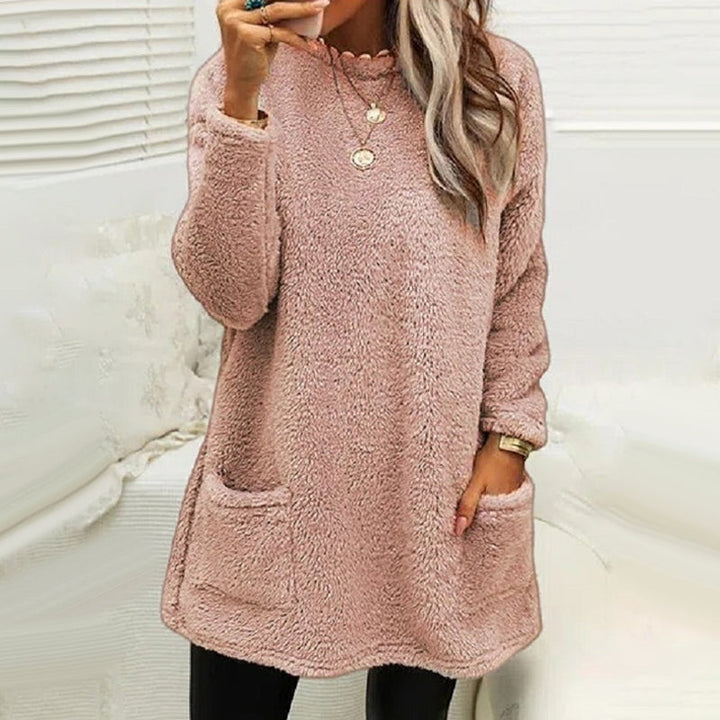 Versatile black long sleeve women's dress with pockets, suitable for various casual occasions