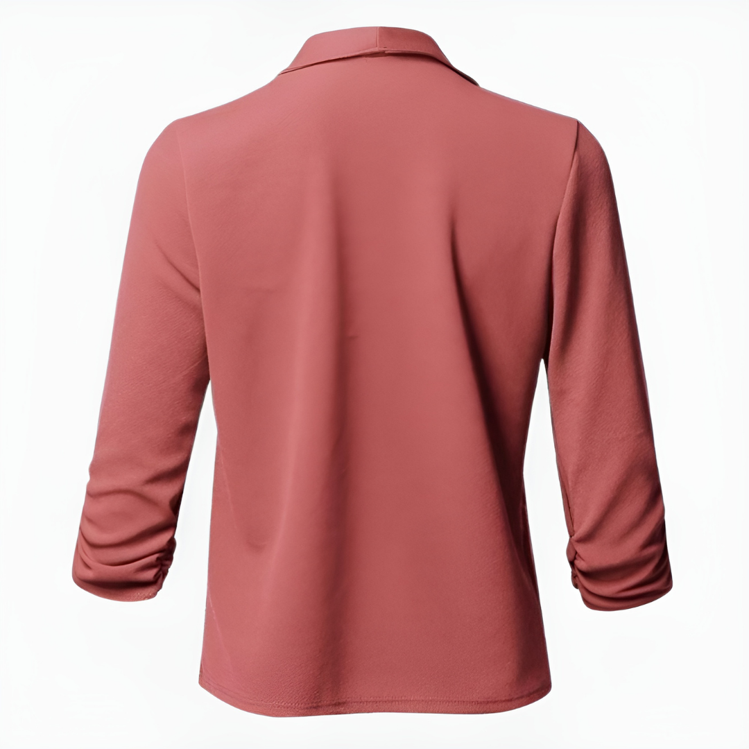 Chic women's casual blazer, open front design, ideal for office or everyday fashion.