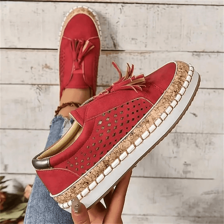 Woman wearing versatile slip-on loafers for women, an ideal choice for casual everyday wear.