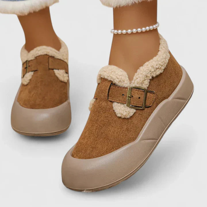 Comfortable slip-on buckle shoes for women, ideal for spring and summer fashion footwear