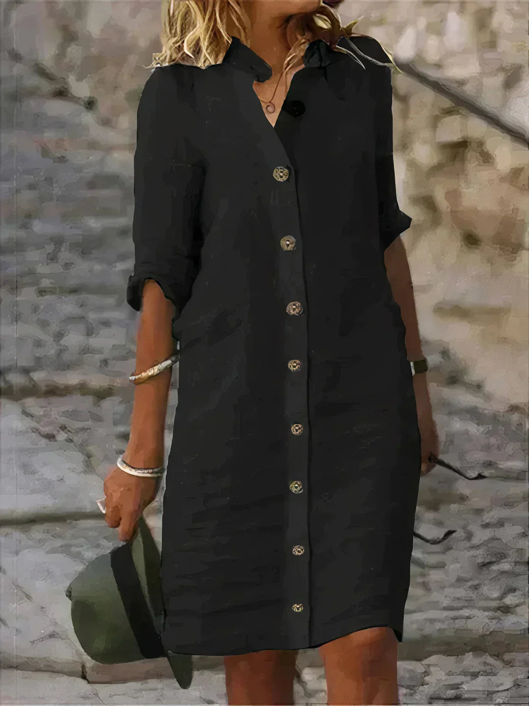 Women's casual summer midi dress with a relaxed fit, perfect for everyday wear, beach, or vacation.