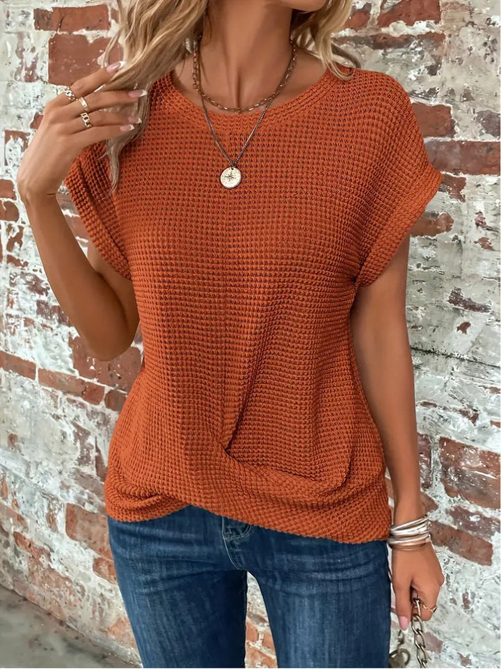 Versatile women's twist front top, offering modern style and ultimate comfort for daily wear.