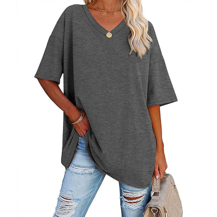 Versatile women's casual tee, V-neck, short sleeve, perfect for warm weather