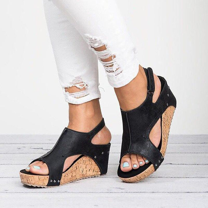 Stylish women's wedge sandals with comfortable platform sole for everyday wear