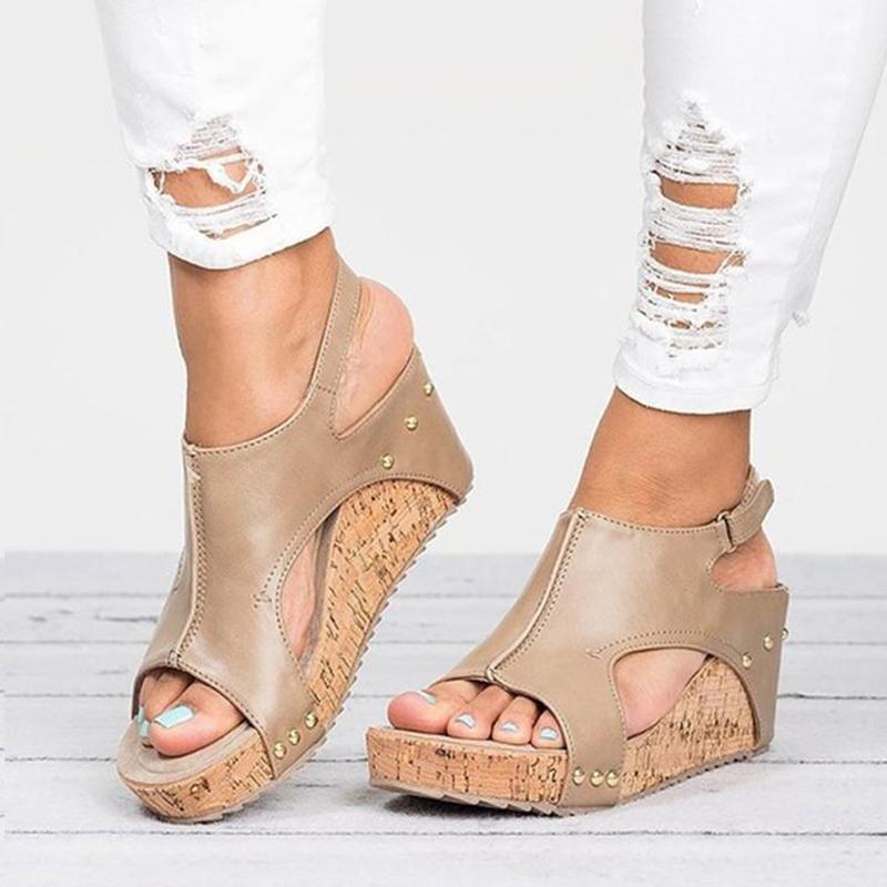 Pair of fashion wedge heel sandals for women, perfect for summer outfits