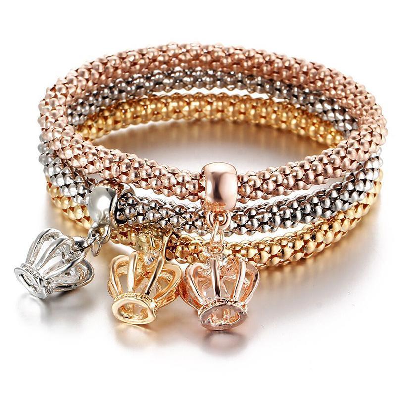 Luxurious women's rhinestone charm bracelet set, ideal for elevating any outfit or as a special gift