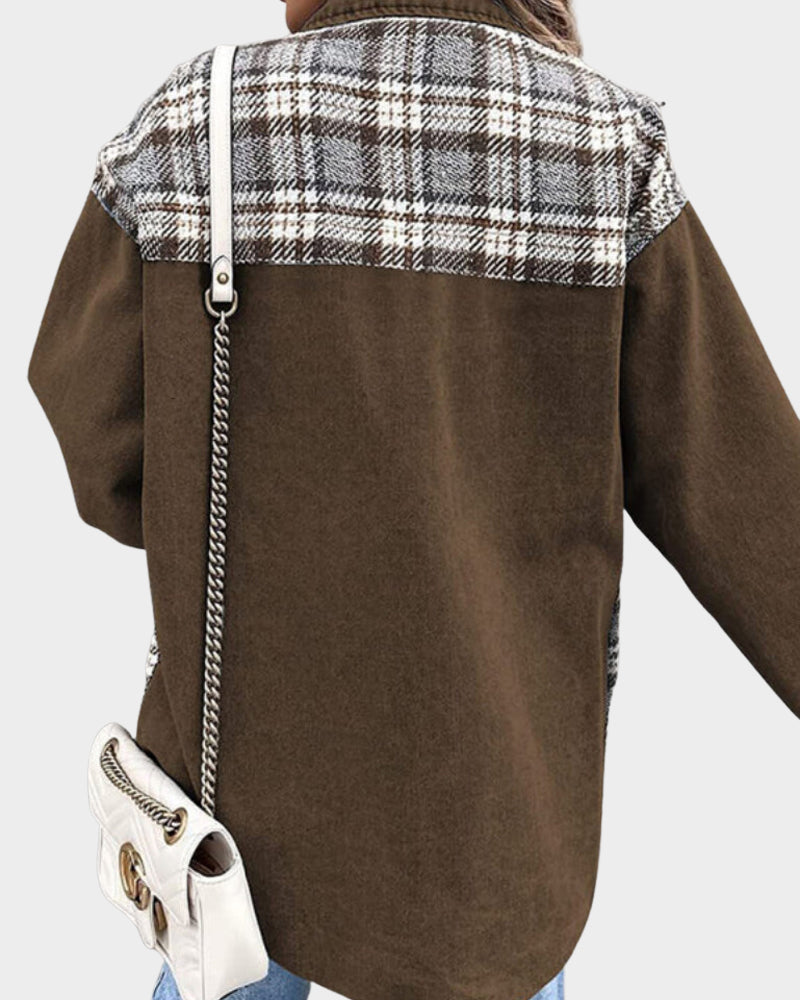 Versatile women's denim jacket, chic outerwear with classic button-front design for all seasons.