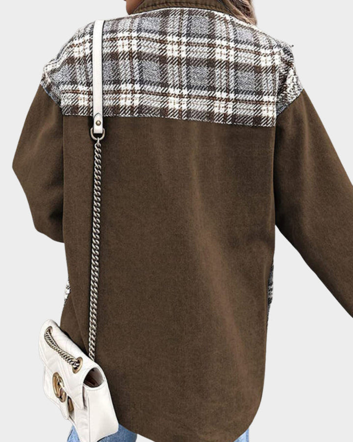 Versatile women's denim jacket, chic outerwear with classic button-front design for all seasons.