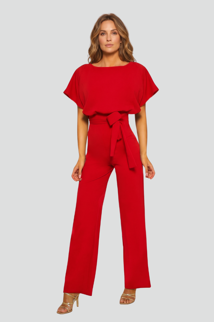 Trendy women's sleeveless wide leg jumpsuit, round neck design for versatile and comfortable style.