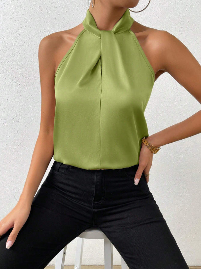 Women's fashionable twist knot top, great for versatile styling.