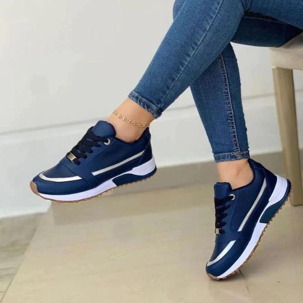 Women's chunky sole athletic shoes, comfortable lace-up sneakers for everyday walking & casual wear.