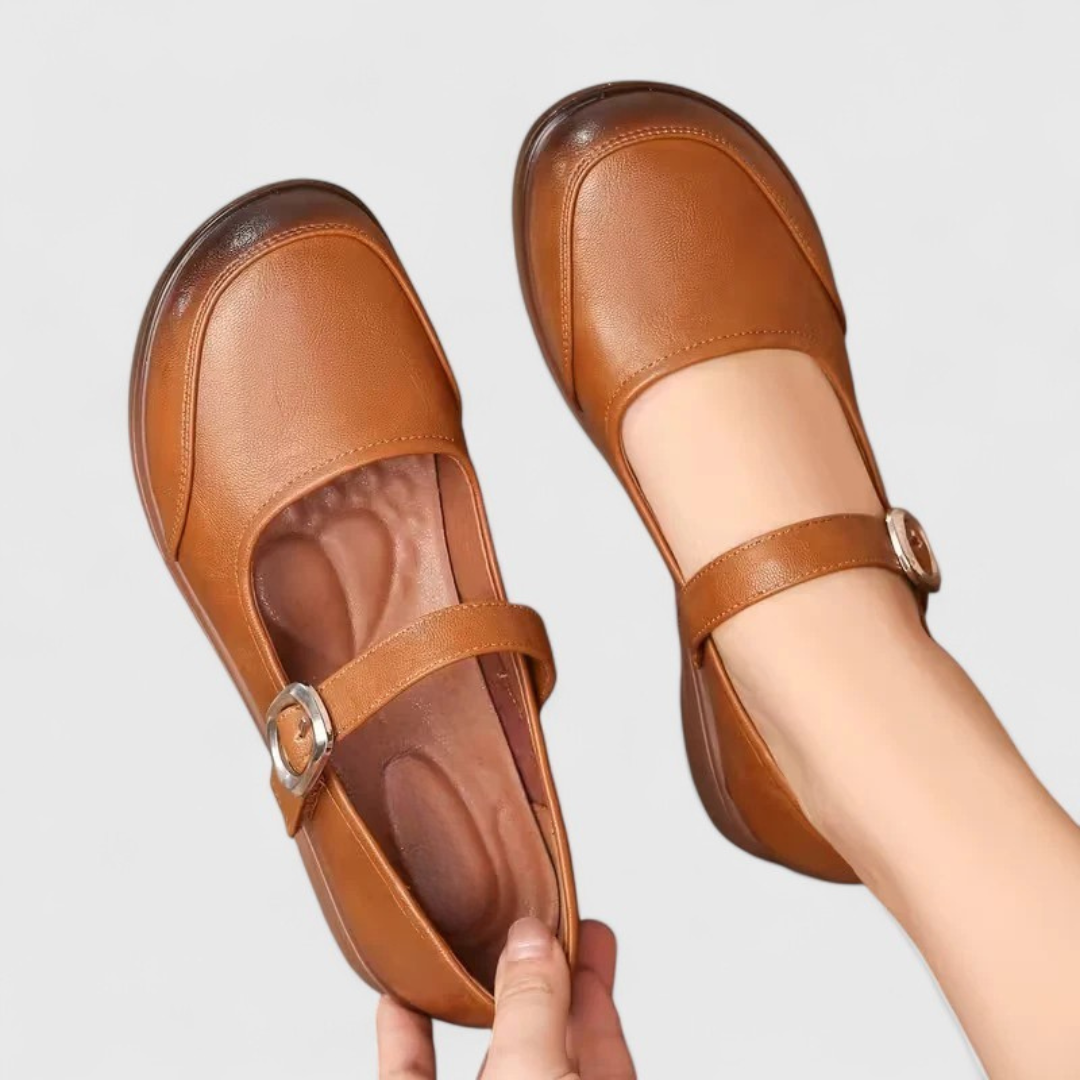 Group of Women's Classic Buckle Spring Comfort Shoes in varied neutral colors