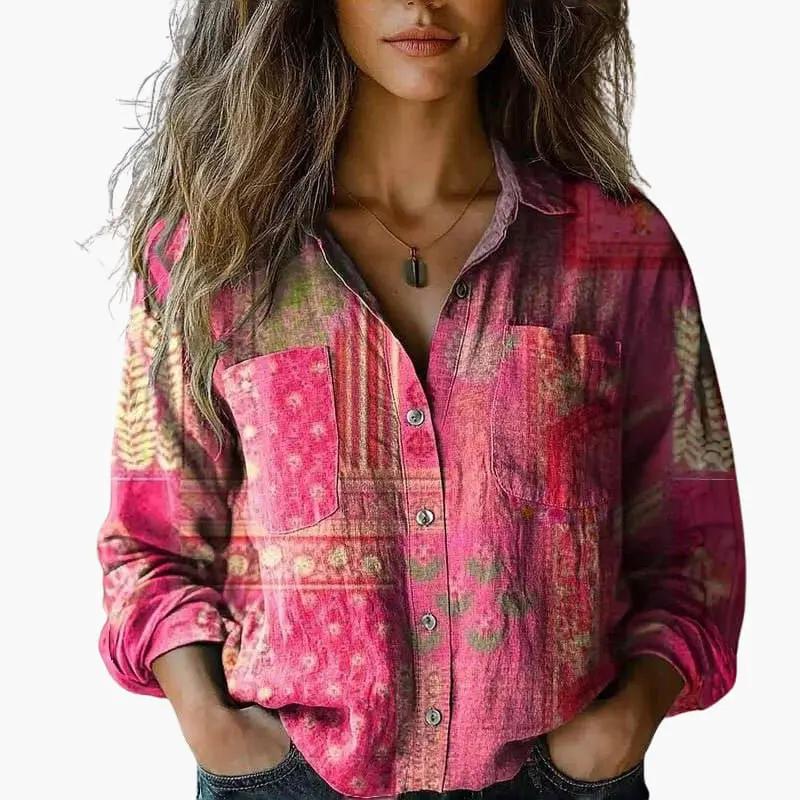 Timeless women's classic button-down long sleeve shirt, an essential for versatile women's fashion.