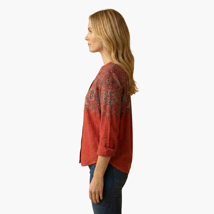 Versatile women's long sleeve button-down shirt, ideal for professional workwear or casual fashion.