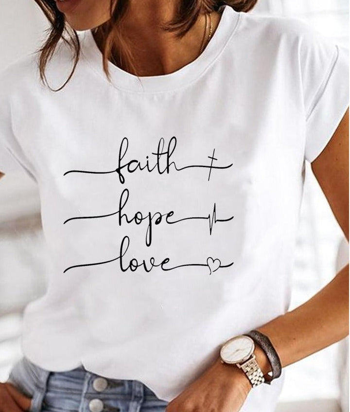 Effortless style women's crew neck summer t-shirt. Relaxed fit short sleeve top, perfect for everyday casual wear.