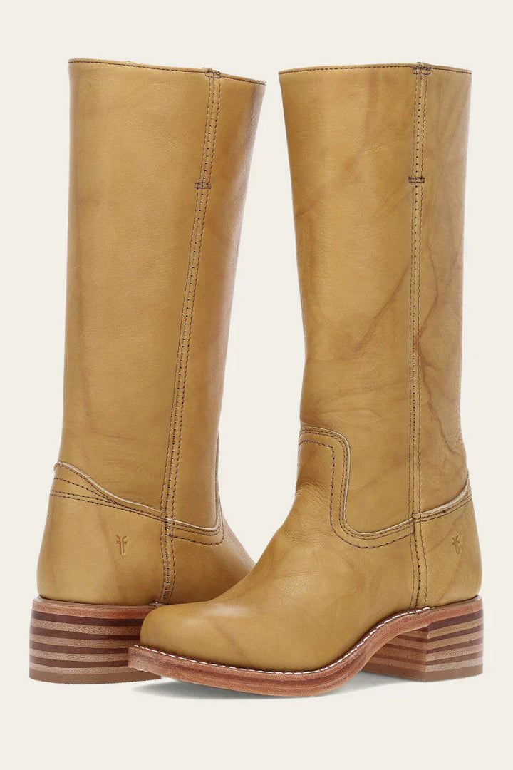 Women's classic mid-calf western boots with stacked heel, perfect for versatile fashion.