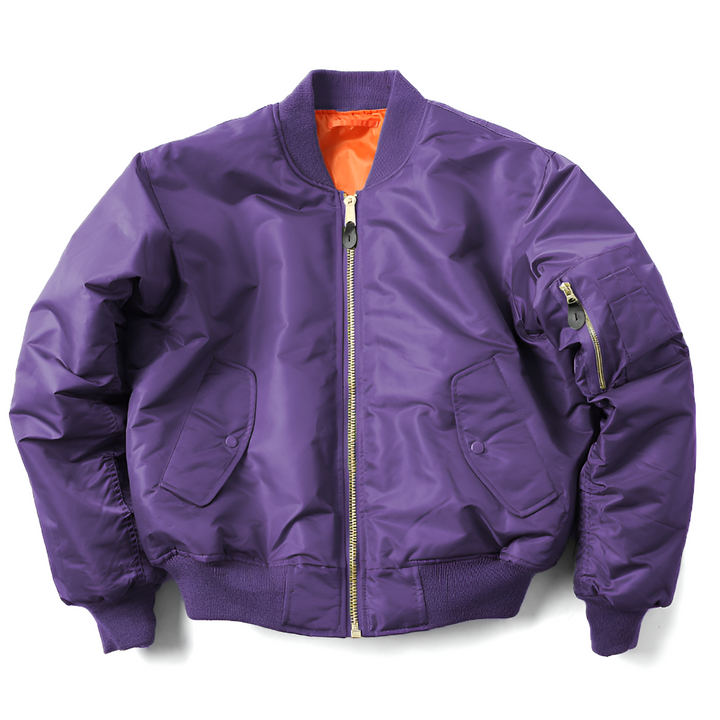 Essential fall and spring fashion: a women's classic rib-knit bomber jacket for stylish casual wear.
