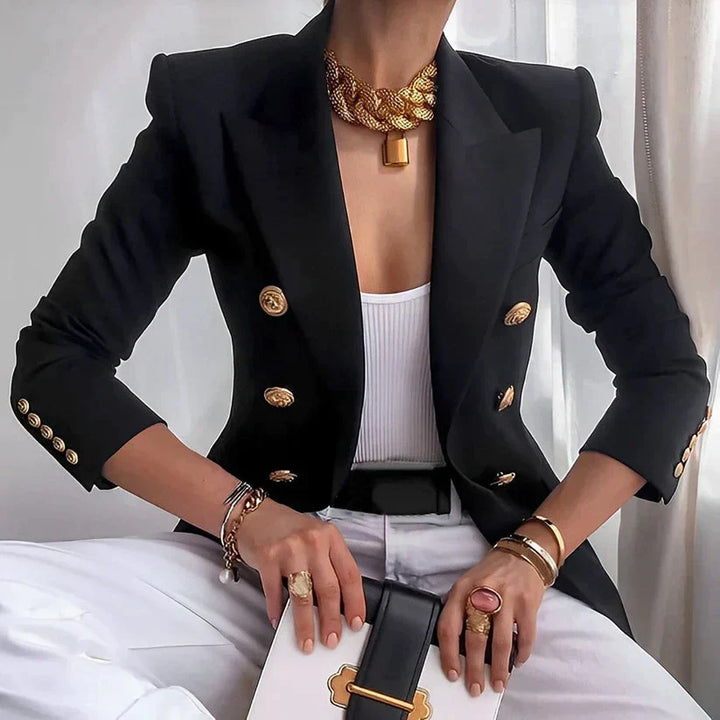 Stylish women's vintage tailored blazer, an elegant and sophisticated outerwear choice for any modern wardrobe.