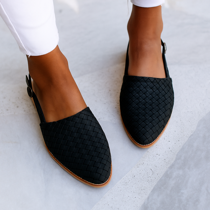 Soft brown suede women's closed toe flat mules, effortless slip-on style for comfortable everyday wear.