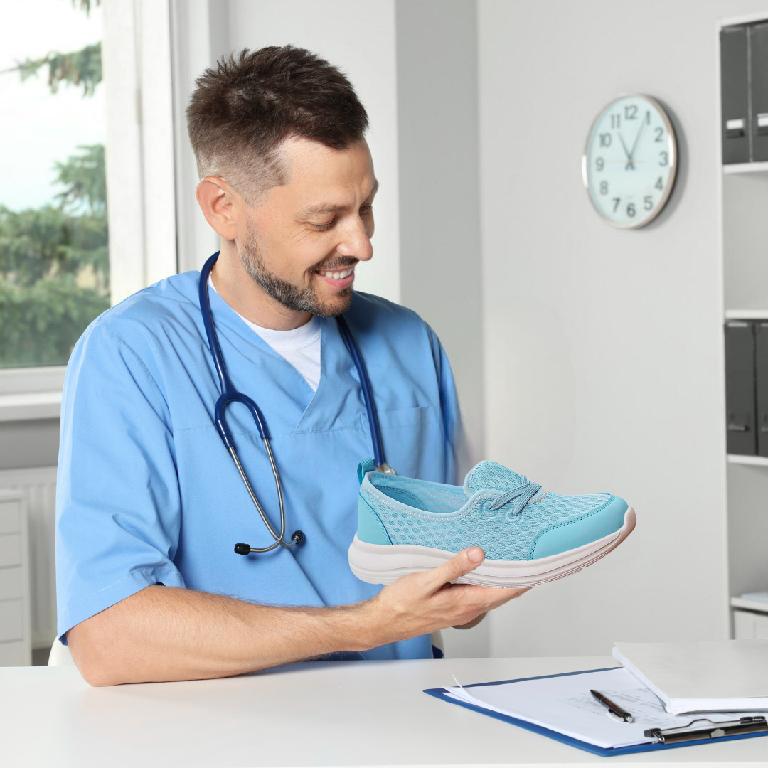Ergonomic women's orthopedic footwear for foot health, offering non-slip comfort and pain relief.