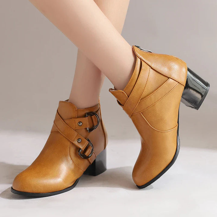 Orthopedic women's buckle ankle boots, designed for all-day comfort and style