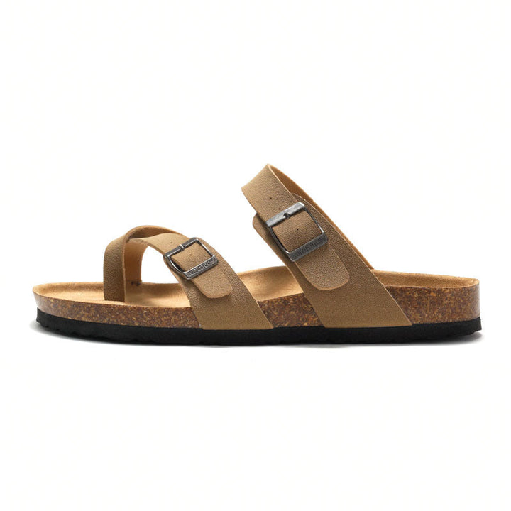 Footwear: Women's Suede Comfort Cork Slide Sandals, designed for cushioned support