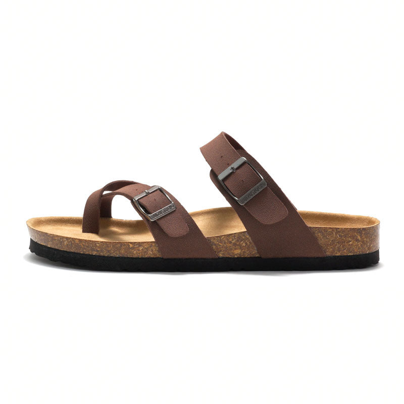 Group shot of Women's Comfort Cork Sandals, featuring different suede strap designs