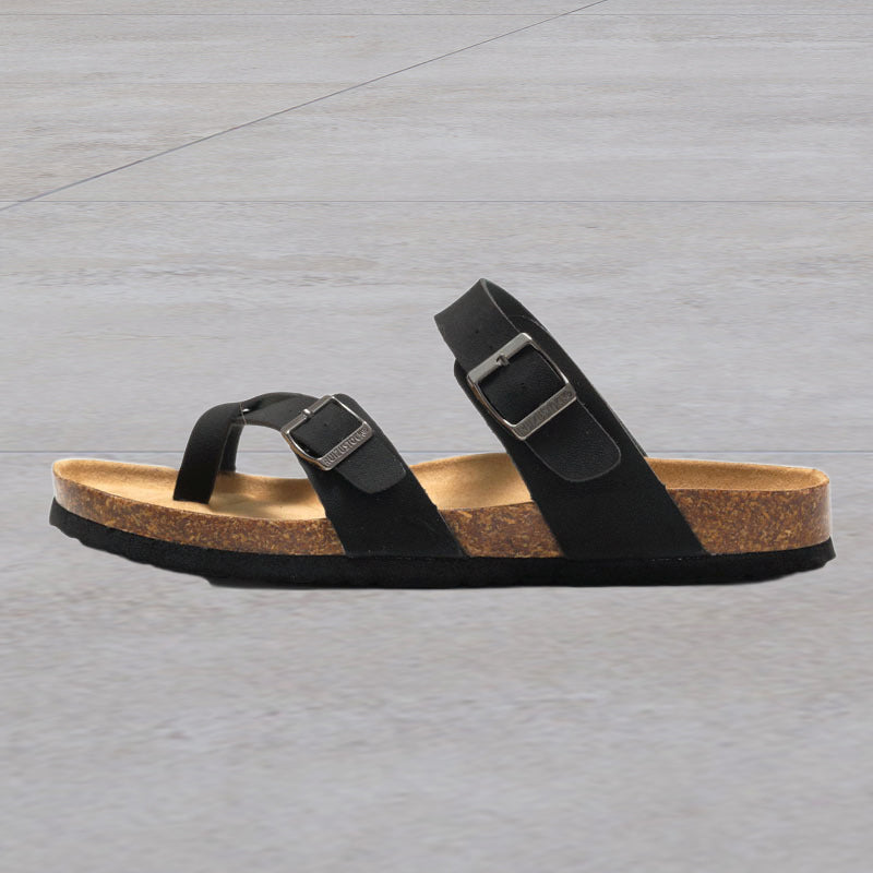 Overhead view of Women's Comfort Cork Footbed Slides, ideal for warm weather and walking
